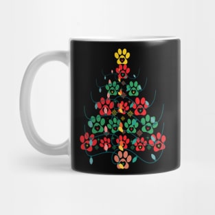 Christmas Tree Dog Paw Mug